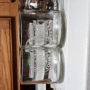 Set of Two Starbucks Clear Glass Mermaid Etched Logo Mug Coffee Mug 350ml
